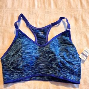 Danskin Now women's 2XL blue fire seamless sports bra padded NWT